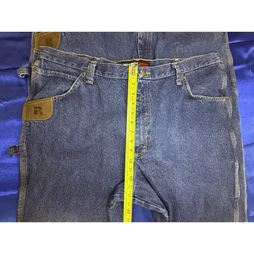 2 Wrangler Riggs Workwear Men's 42x32 Antique Indigo Blue Denim Carpenter Jeans